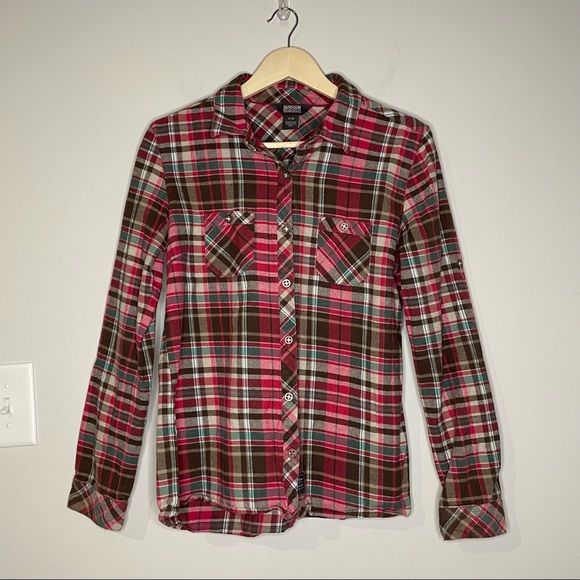 Outdoor Research pink Ceres flannel button down shirt - Picture 1 of 6